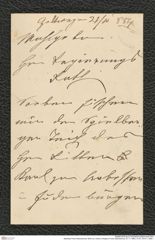 Nachlass Franz Steindachner, Brief von Johann Schagl an Franz Steindachner (21.11.1884), Inv.Nr. 444.01, Seite 1
